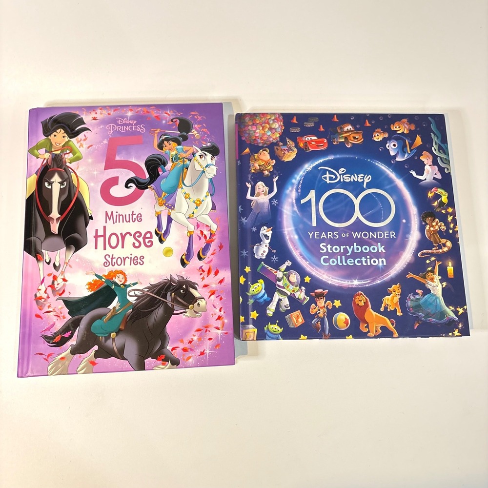 Disney 100 Years of Wonder & Disney Princess 5 Minute Horse Stories Book Bundle